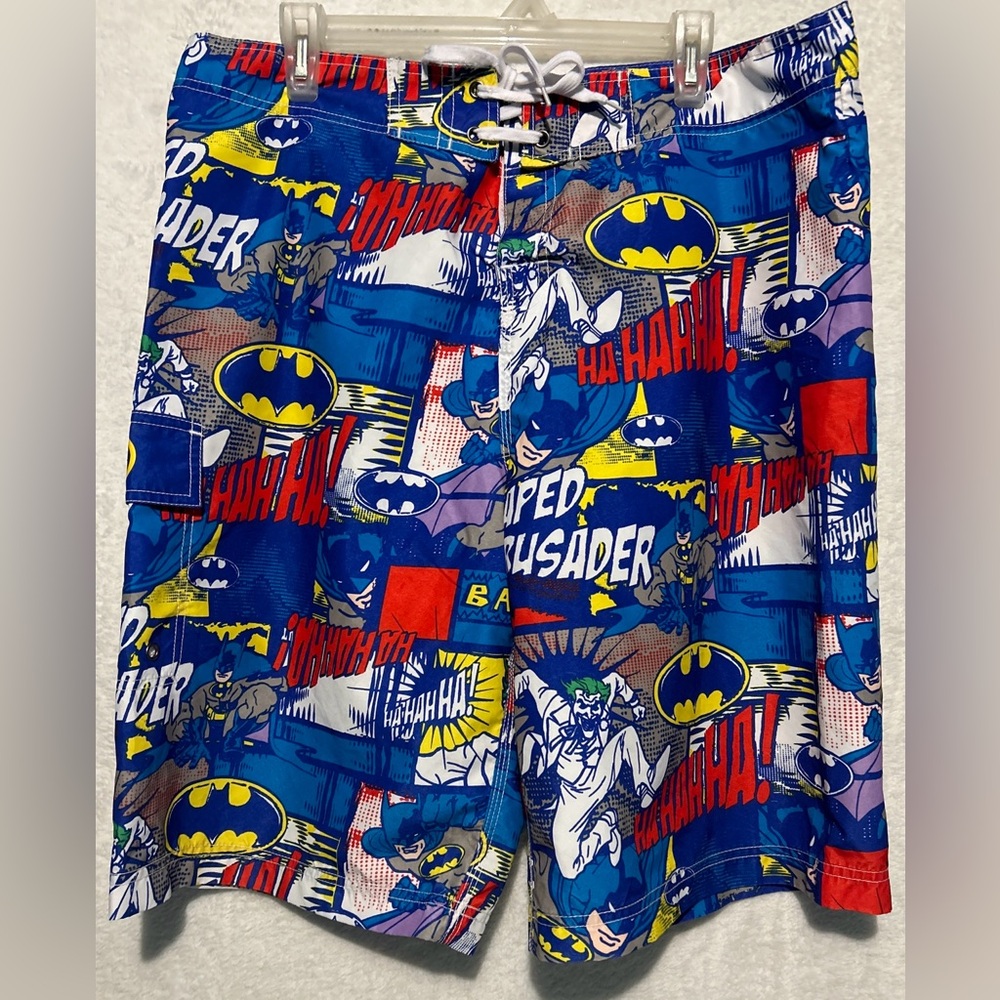 BATMAN DC Comics Mens Batman Joker Boardshorts Swim Trunks XL/XLT